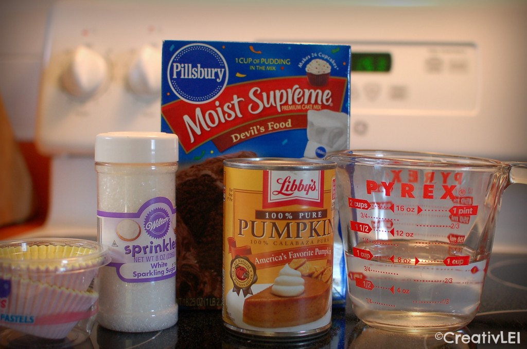 ingredients for low-fat chocolate cupcakes
