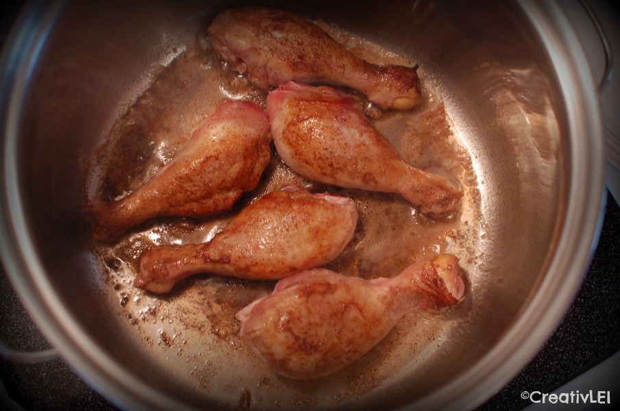 browning chicken pieces