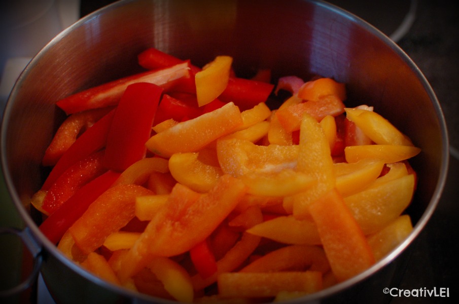 sliced peppers