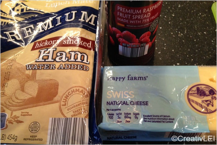 ham swiss and jam for grilled cheese