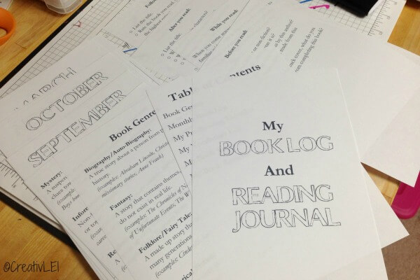 book log and reading journal download contents