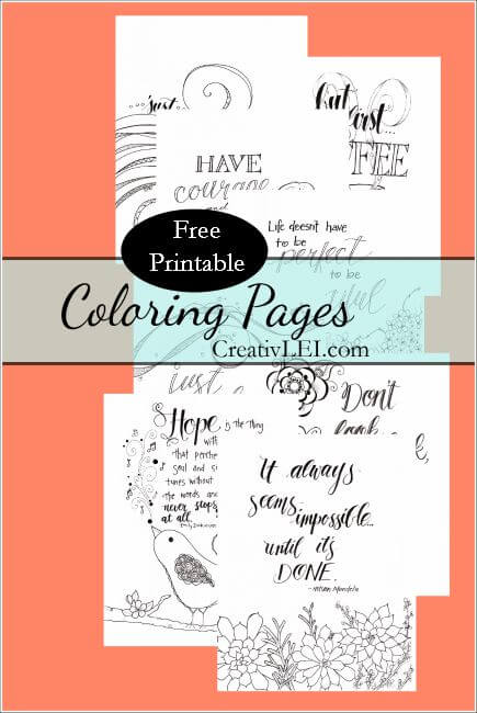 I can't get enough coloring time. It's a chance to de-stress and get creative. I found these free printable adult coloring pages!