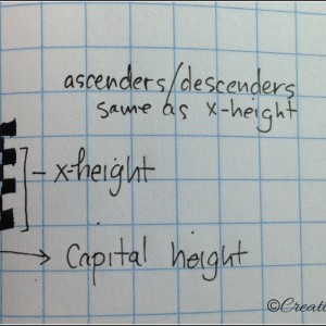 Use the nib of whatever pen you have to determine what size your letters should be to look the best. -CreativLEI.com