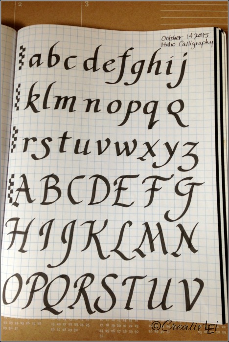 Italic Alphabet with a Calligraphy Pen. CreativLEI.com