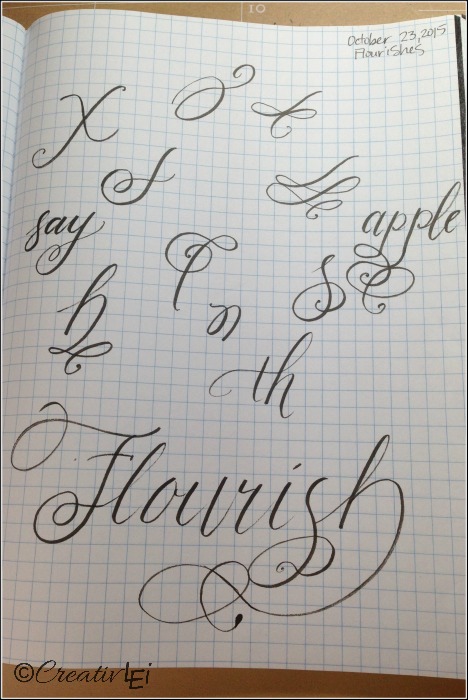 Practicing different flourish styles helps to improve the flow. CreativLEI.com