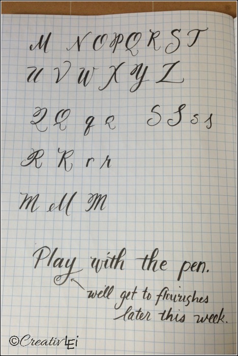 Some samples of cursive writing with a brush pen. CreativLEI.com