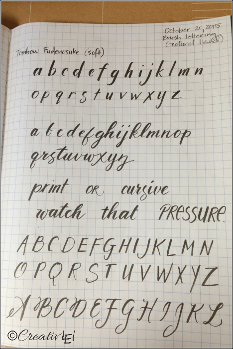 Using a brush pen with natural handwriting. CreativLEI.com