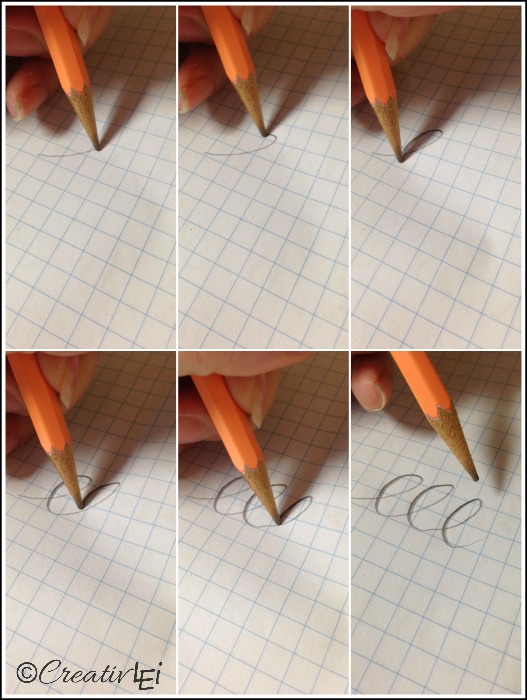 Using a pencil to learn proper pressure for brush lettering. CreativLEI.com