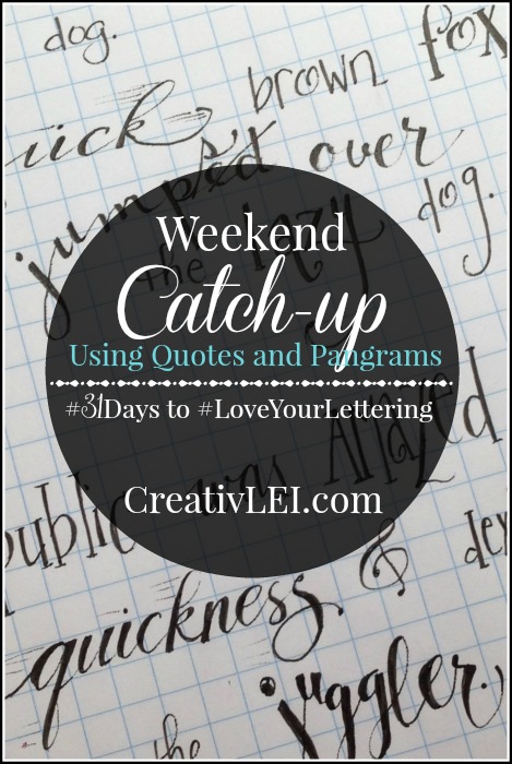 Weekend catch up using pangrams. CreativLEI.com