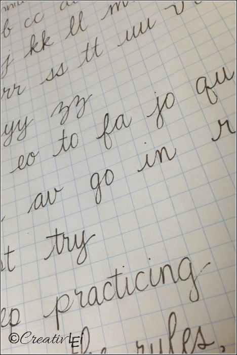 Don't forget to practice combining different letters in script. Each letter combines differently.