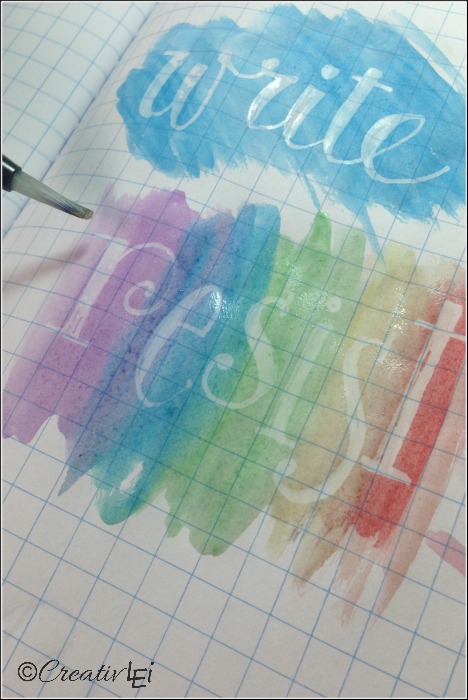 Have fun with this faux watercolor resist technique to create decorative word art. CreativLEI.com