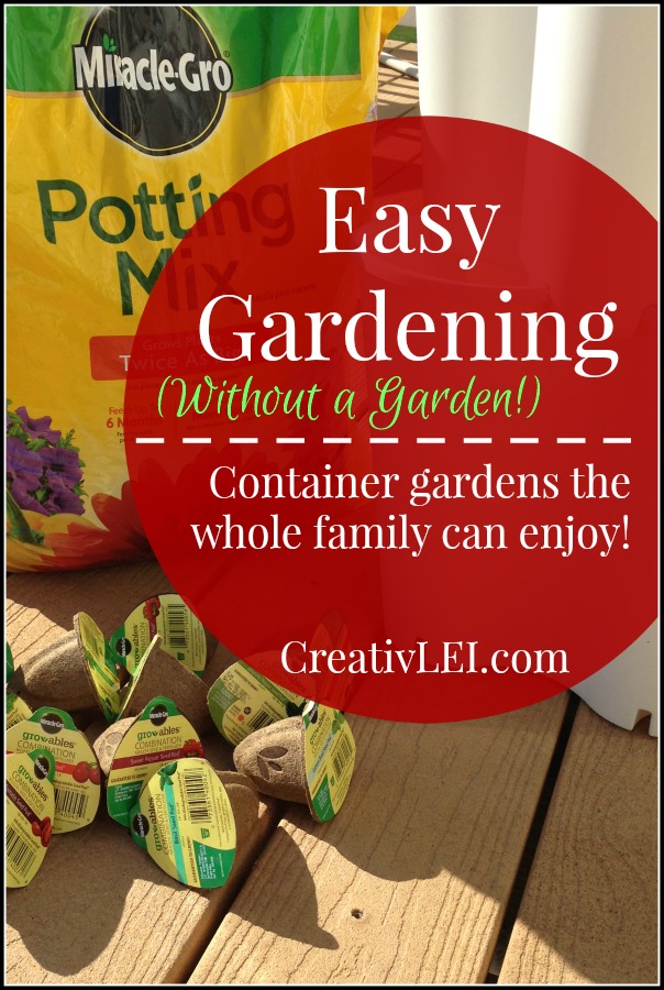 Get the children outside to start an easy container garden with Gro-ables from MiracleGro. #ad