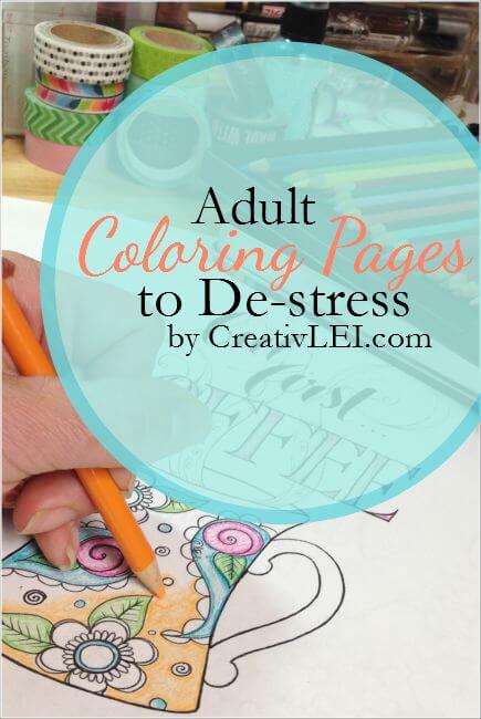 Adult Coloring Pages to De-stress!