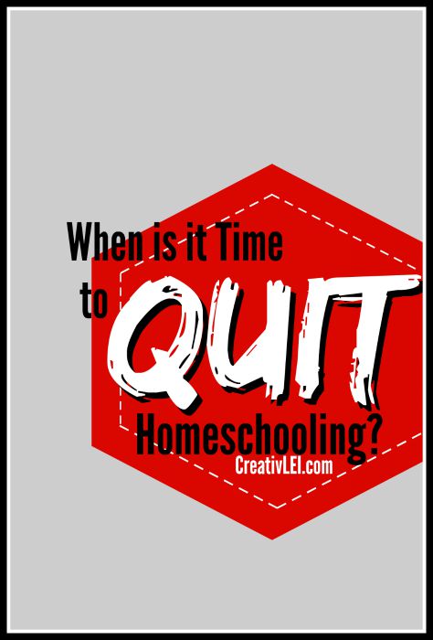 When is it Time to Quit Homeschooling?